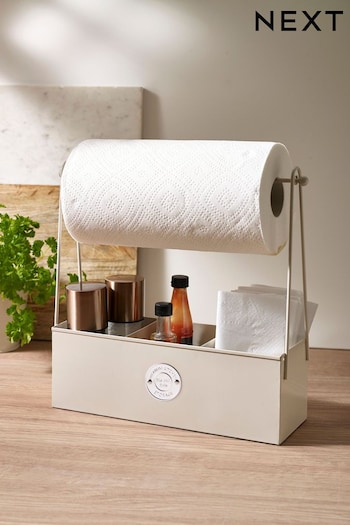 Cream Badge Multifunctional Caddy and Kitchen Roll Holder (C87198) | £15