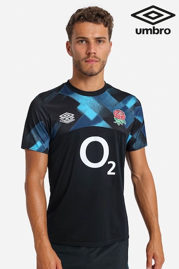 Black England Rugby Warm Up Jersey O2 T-Shirt (C87203) | £50