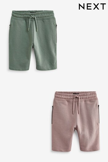 Green/Purple Zip Pocket 2 Pack Jersey Shorts (3-16yrs) (C87420) | £16 - £26