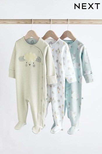 Grey Delicate Baby Sleepsuits 3 Pack (0mths-3yrs) (C87589) | £20 - £22
