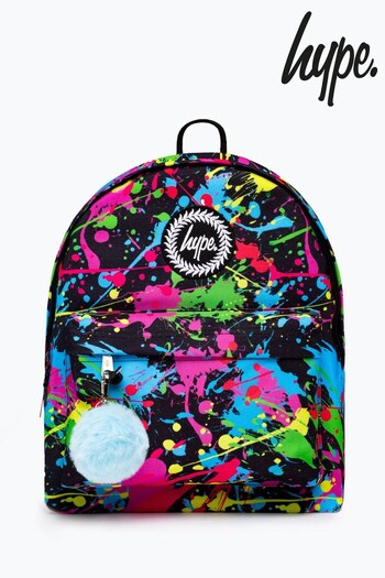 Hype. Rainbow Paint Splat Black Backpack (C87600) | £30