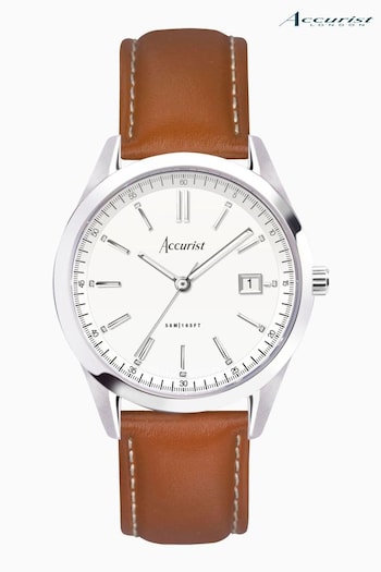 Accurist Mens Brown Everyday Leather Strap Analogue Watch (C87958) | £129