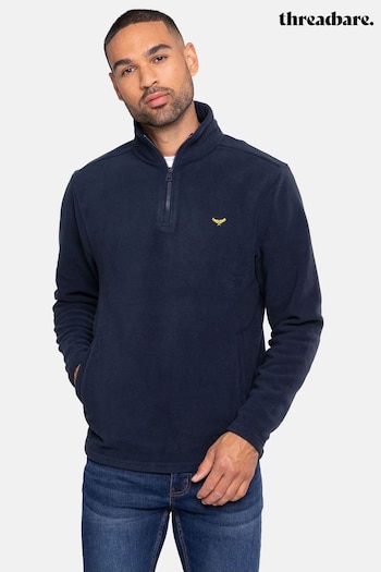 Threadbare Blue 1/4 Zip Fleece Sweatshirt (C88028) | £20