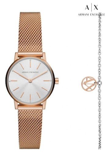 Armani Exchange Ladies Lola Watch & Bracelet Gift Set (C88347) | £199
