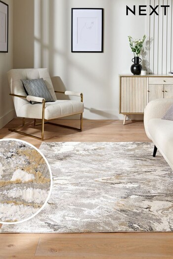 Silver Marble Abstract Rug (C88412) | £95 - £365
