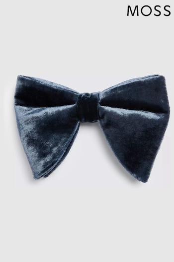 MOSS Ink Blue Floppy Velvet Bow Tie (C88416) | £25