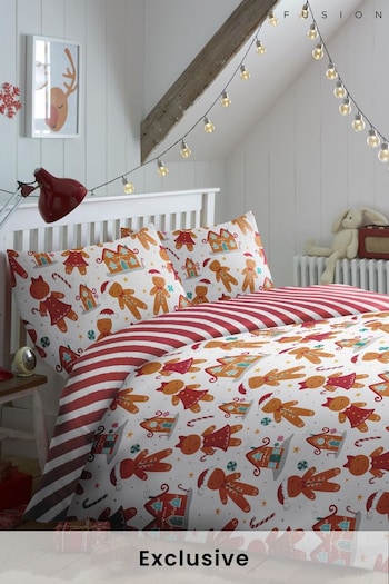 Fusion Red Gingerbread Duvet Cover and Pillowcase Set (C88472) | £20 - £35