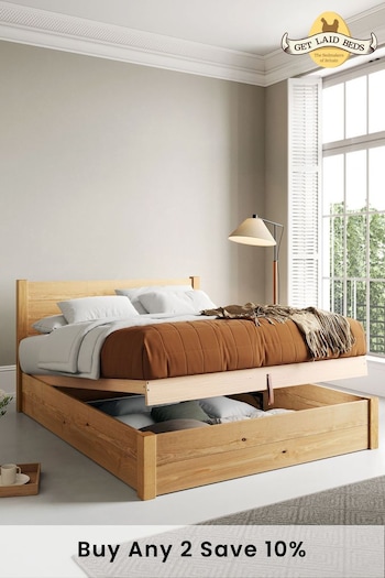 Get Laid Beds Honey Ottoman Storage Square Leg Solid Wood Bed (C88541) | £900 - £1,110