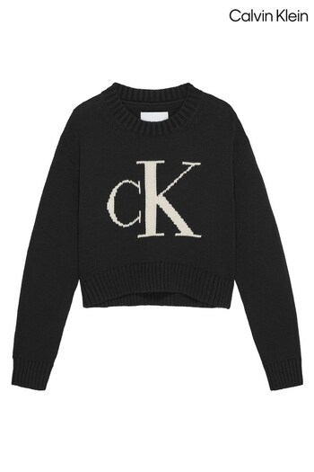 Calvin Klein Girls Monogram Black Jumper (C88623) | £75