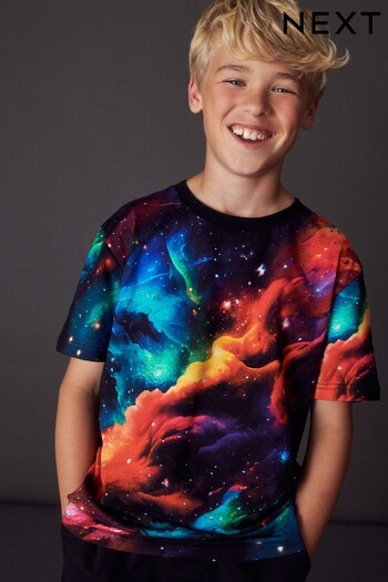 Space Galaxy All-Over Print Short Sleeve T-Shirt (3-16yrs) (C88648) | £11 - £16