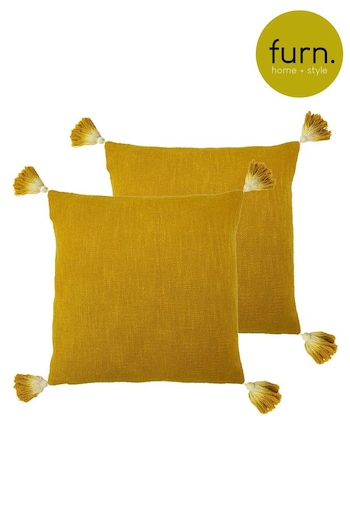 furn. 2 Pack Yellow Eden Filled Cushions (C88753) | £25