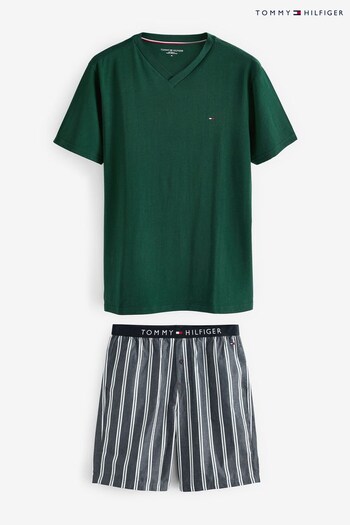 Tommy Hilfiger Green Shirt Sleeve Pyjama Set (C88875) | £70