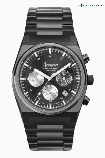 Accurist Origin Mens Black Stainless Steel Bracelet Chronograph Watch (C88879) | £219