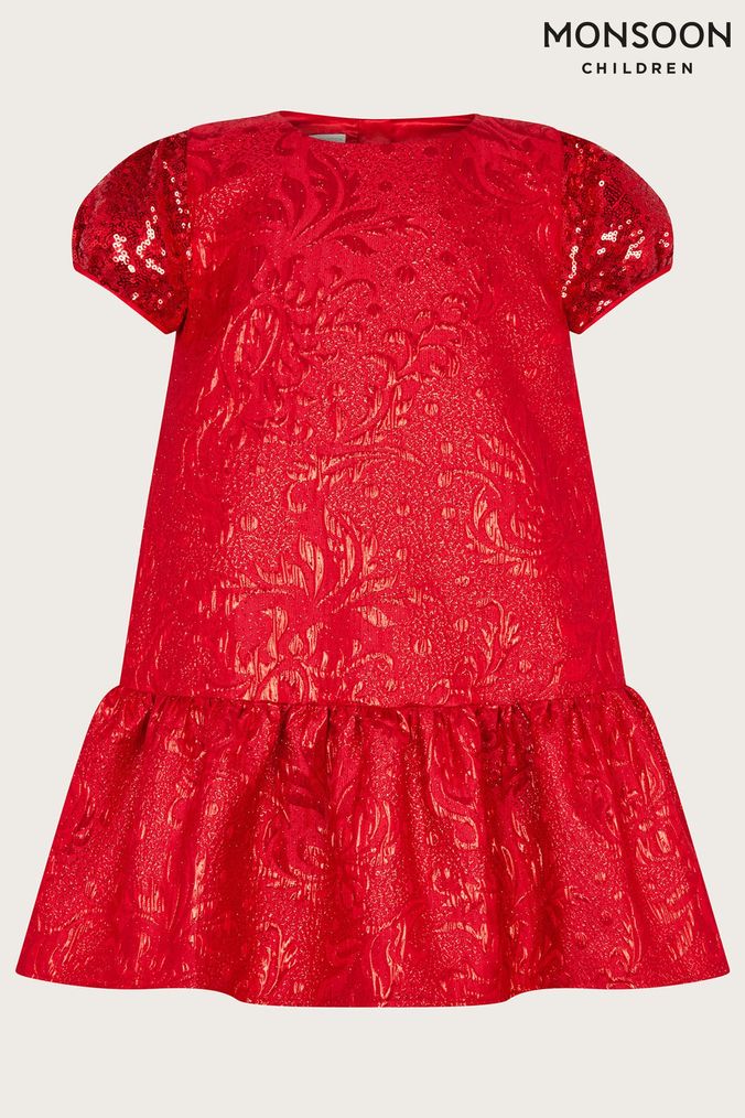 Monsoon girls red dress hot sale