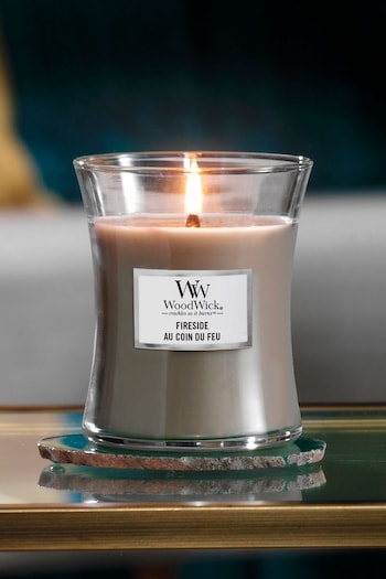 Woodwick Brown Medium Hourglass Fireside Candle (C88952) | £25