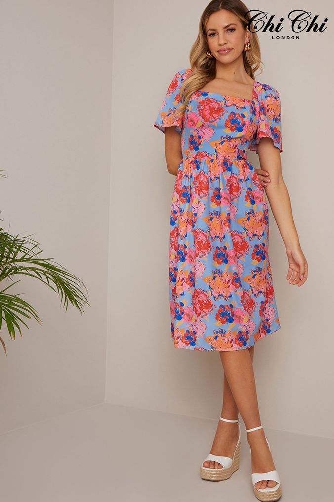 Chi chi london floral a line dress deals