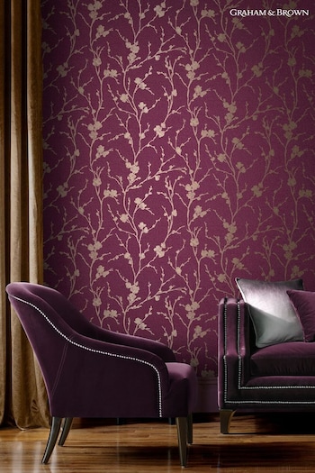 Graham & Brown Purple Meiying Wallpaper (C89081) | £70