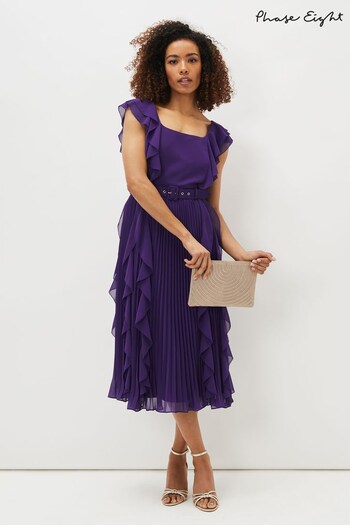 Phase Eight Purple Bailey Pleated Dress (C89105) | £159