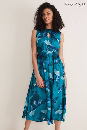 Phase Eight Blue Corrin Print Dress (C89305) | £139