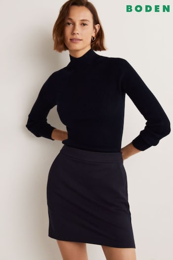Boden Blue Jersey A-line Mini Skirt (C89307) | £65