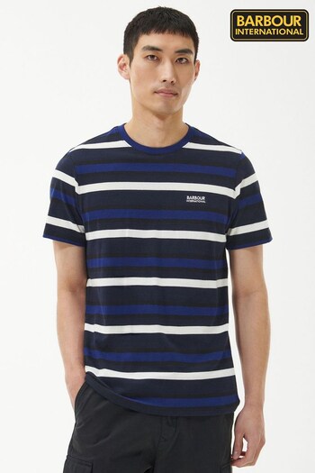 Barbour® International Navy Gauge Stripe T-Shirt (C89442) | £45