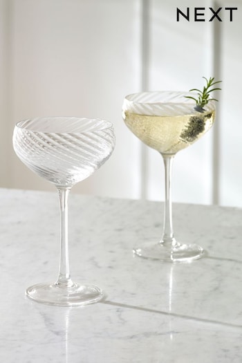 Set of 2 Clear Anais Coupe Saucers (C89474) | £22