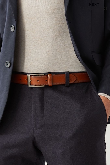 Tan Brown Signature Leather Brogue Belt (C89638) | £25