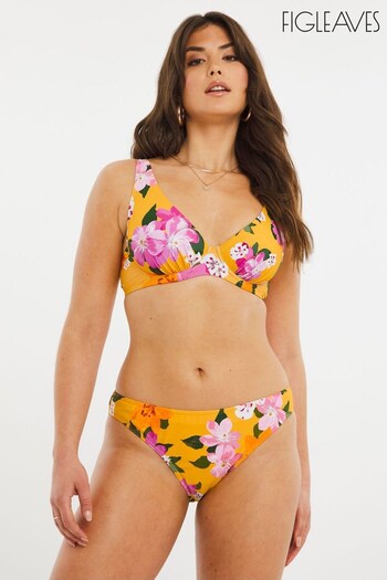 Figleaves Panama Yellow Floral Classic Frill Briefs (C89854) | £18