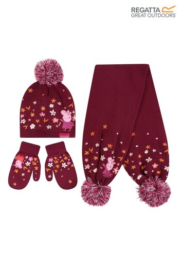 Regatta Pink Peppa Pig Hat Scarf And Gloves Set (C89877) | £32