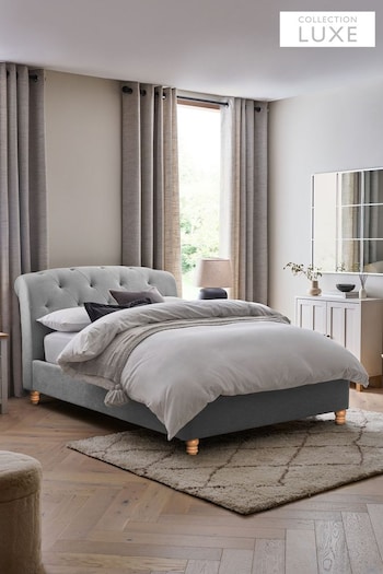 Soft Texture Light Grey Hartford Collection Luxe Upholstered Bed Frame (C89991) | £625 - £825