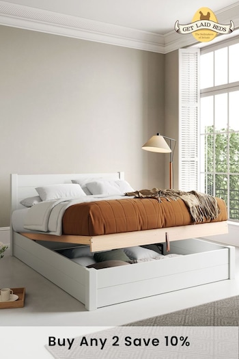 Get Laid Beds White Ottoman Storage Square Leg Bed (C90033) | £785 - £1,000