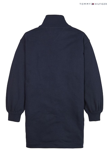 Tommy Hilfiger Blue Varsity Mock Neck Dress (C90158) | £55 - £65