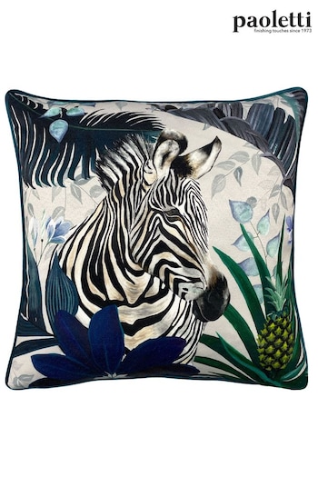 Riva Paoletti Multicolour Kala Zebra Printed Velvet Cushion (C90163) | £22