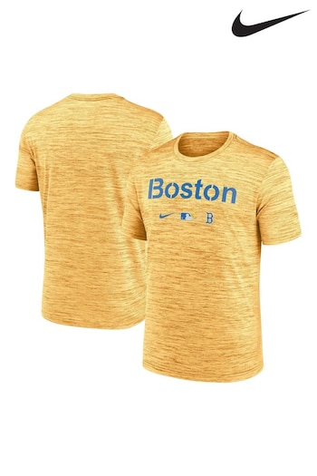 Fanatics Yellow Boston Red Sox Oxford Nike City Connect Legend Practice Velocity T-Shirt (C90261) | £35
