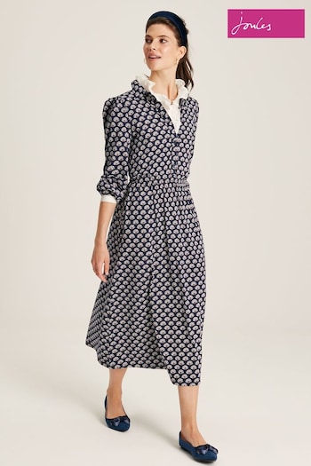 Joules Hazel Blue Jersey preto Shirt Dress (C90345) | £59.95