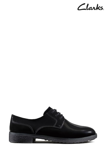 Clarks Black Pat Griffin Lane Shoes (C90473) | £59