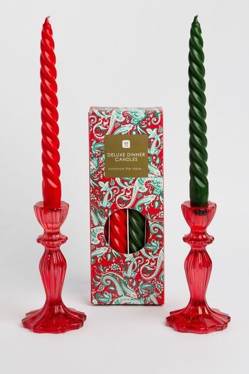 Talking Tables Red Christmas Candle Holders with Red & Green Candles (C90736) | £48