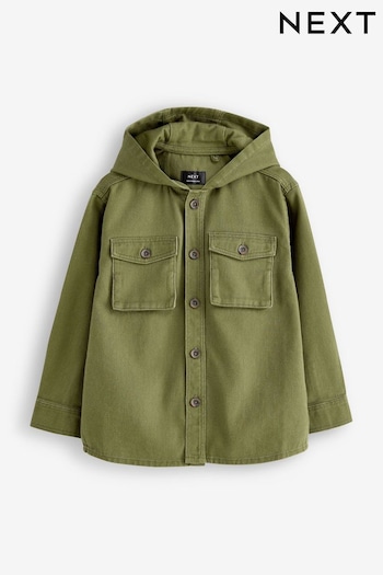 Khaki Green Hooded Overshirt (3-16yrs) (C90804) | £20 - £25