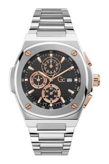 GC Gents Silver Coussin Shape Sport Chic Collection Watch (C90874) | £550