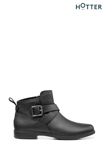 Hotter Black Kingsley Zip Fastening Boots (C91025) | £105