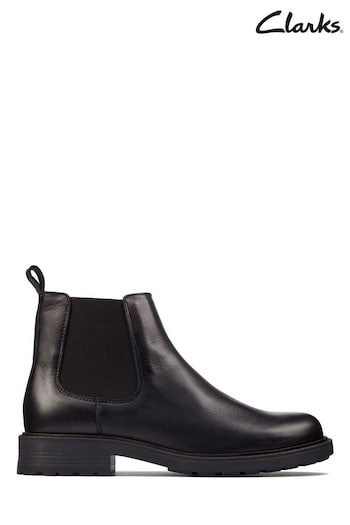 Clarks Black Leather Orinoco 2 Lane Boots (C91238) | £90
