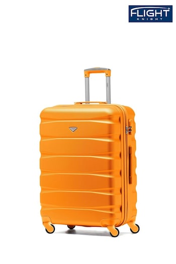Flight Knight Orange Medium Hardcase Lightweight Check In Suitcase With 4 Wheels (C91445) | £60