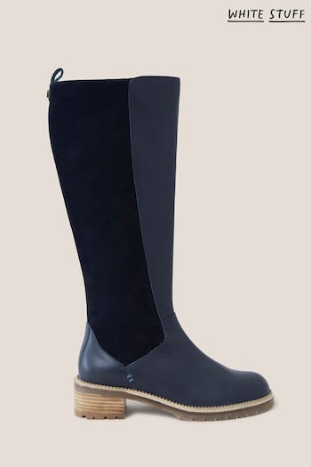 White Stuff Blue Serena Leather Knee High Boots (C91692) | £140
