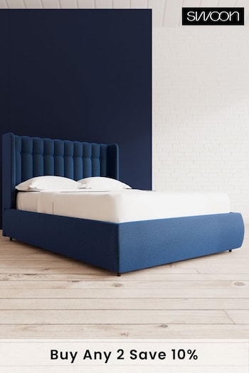Swoon Soft Wool Midnight Blue Kipling Divan Bed (C91765) | £1,529 - £1,619