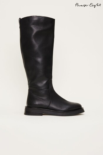 Phase Eight Flat Knee High Black Boots (C91769) | £179