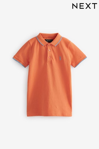 Orange Short Sleeve Silk Polo Shirt (3-16yrs) (C92065) | £7 - £12