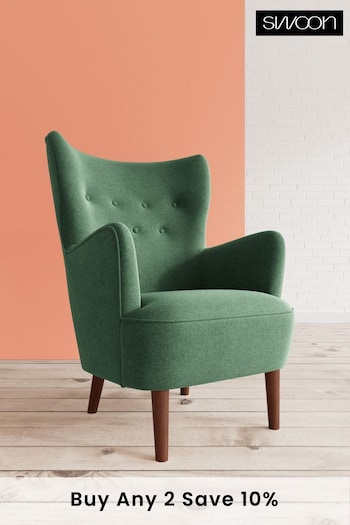 Swoon Smart Wool Hunter Green Ludwig Chair (C92478) | £909