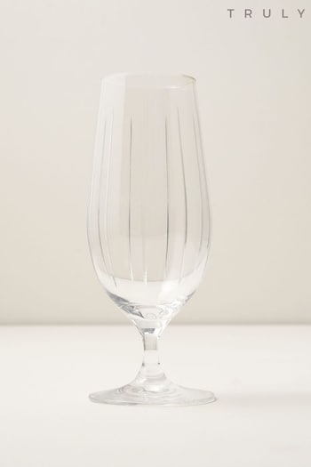 Truly Set of 4 Clear Soho Cut Crystal Beer Glasses (C92479) | £50