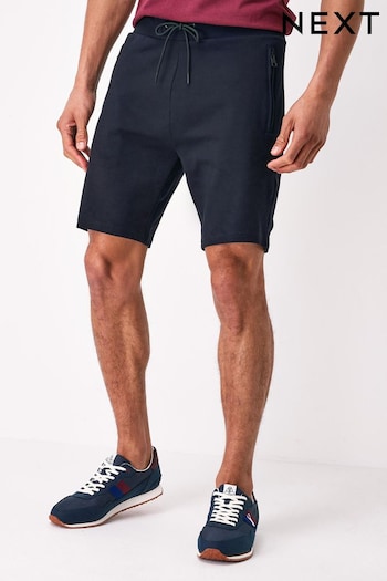 Navy Blue Slim Zip Pocket Jersey Shorts (C92485) | £20