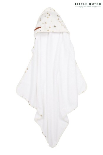 Little Dutch White Sailors Bay White Hooded Towel (C92628) | £28